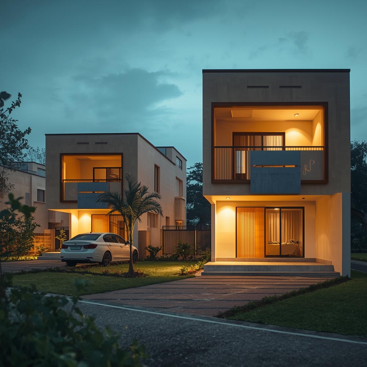 Modern new residential house under construction